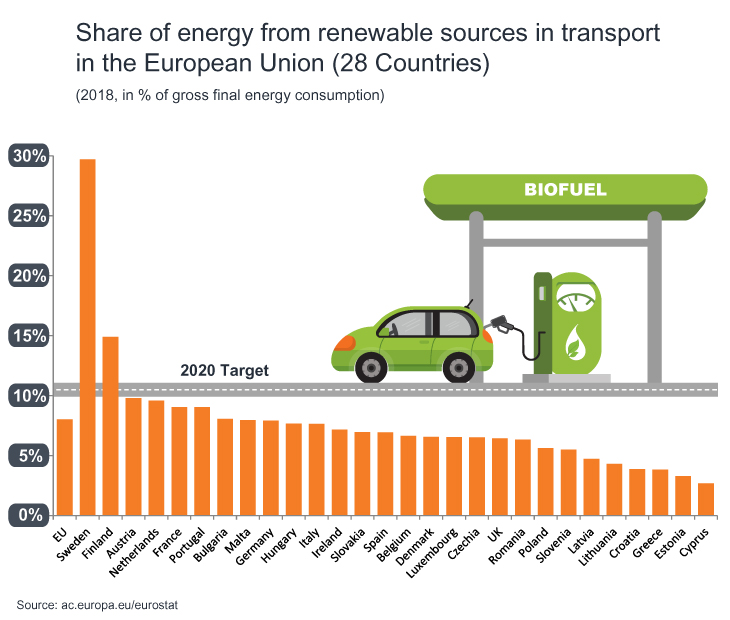 EU renewable fuel share chart